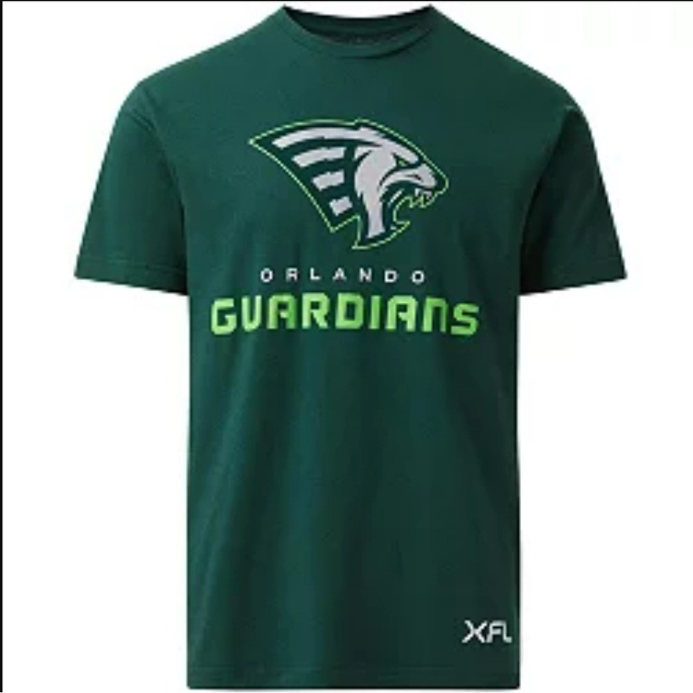 XFL Orlando Guardians T-Shirt Mens Size M Forest Green NWT Football Fan Tee